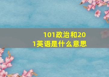 101政治和201英语是什么意思