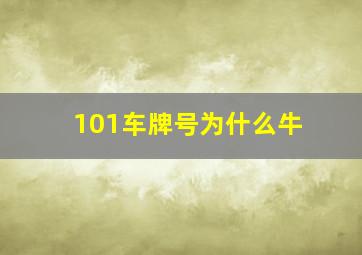 101车牌号为什么牛