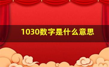 1030数字是什么意思