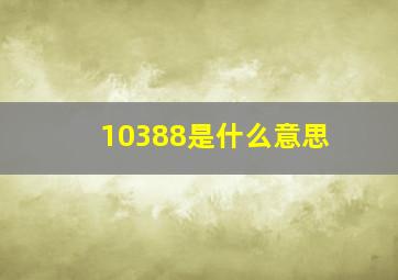 10388是什么意思