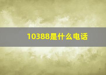 10388是什么电话