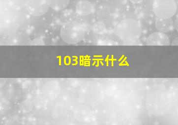 103暗示什么