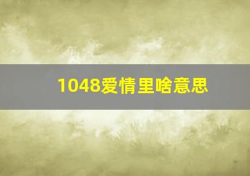 1048爱情里啥意思