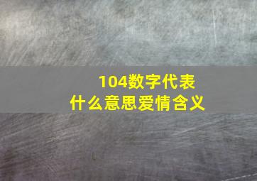 104数字代表什么意思爱情含义