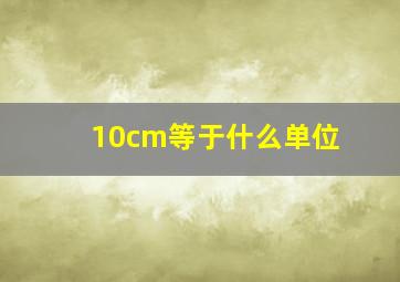 10cm等于什么单位