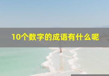 10个数字的成语有什么呢