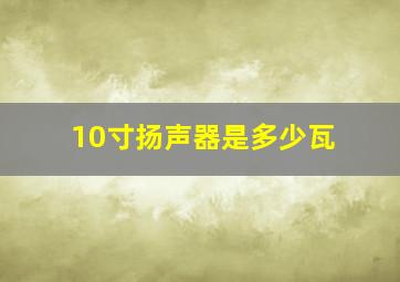 10寸扬声器是多少瓦