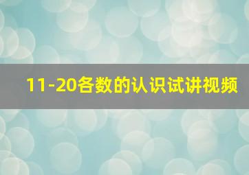 11-20各数的认识试讲视频