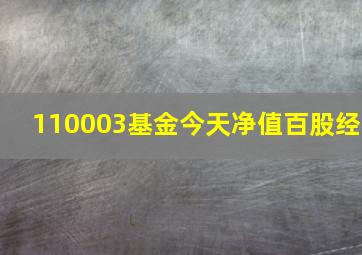 110003基金今天净值百股经