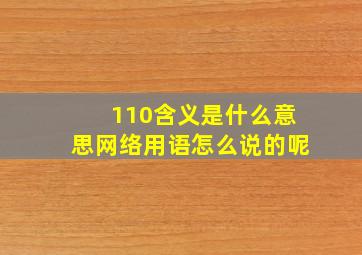 110含义是什么意思网络用语怎么说的呢