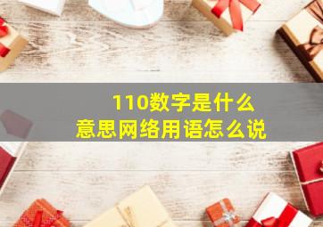 110数字是什么意思网络用语怎么说