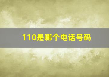 110是哪个电话号码