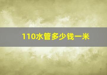 110水管多少钱一米