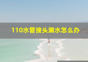 110水管接头漏水怎么办