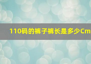 110码的裤子裤长是多少Cm