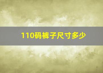 110码裤子尺寸多少