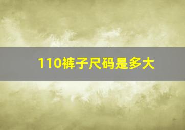 110裤子尺码是多大