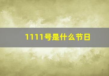 1111号是什么节日