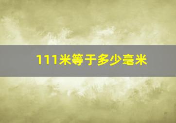 111米等于多少毫米