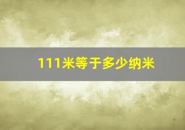 111米等于多少纳米