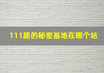 111路的秘密基地在哪个站