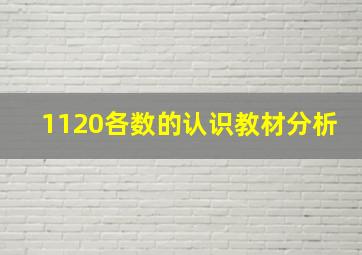 1120各数的认识教材分析