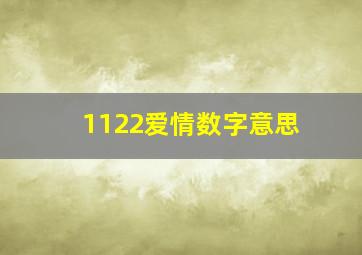 1122爱情数字意思