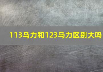 113马力和123马力区别大吗