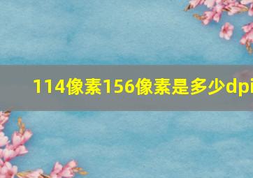 114像素156像素是多少dpi