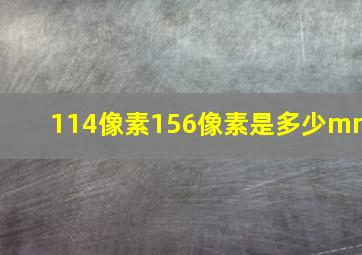 114像素156像素是多少mm