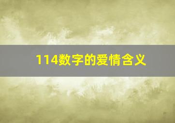 114数字的爱情含义