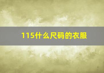 115什么尺码的衣服