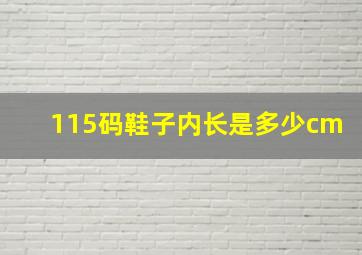 115码鞋子内长是多少cm