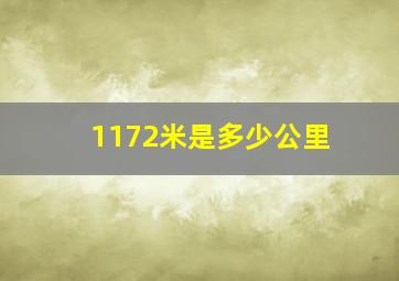 1172米是多少公里