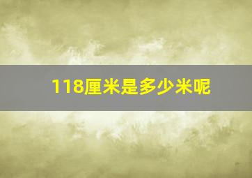 118厘米是多少米呢