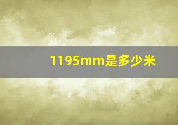 1195mm是多少米