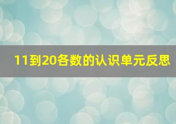 11到20各数的认识单元反思