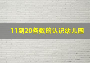 11到20各数的认识幼儿园