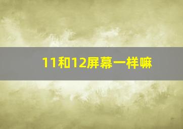 11和12屏幕一样嘛