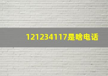 121234117是啥电话