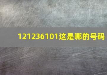 121236101这是哪的号码