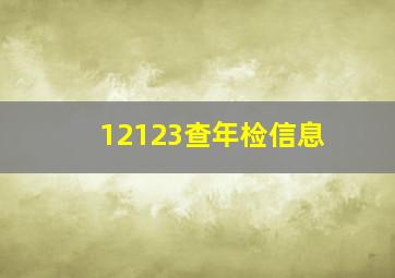 12123查年检信息