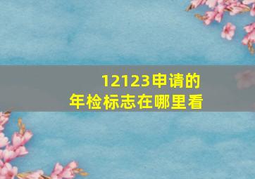 12123申请的年检标志在哪里看