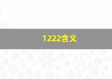 1222含义