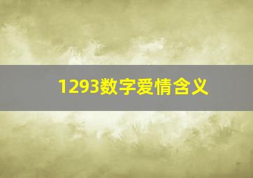 1293数字爱情含义