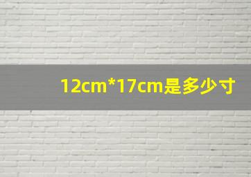 12cm*17cm是多少寸