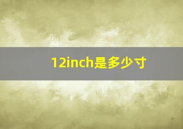 12inch是多少寸