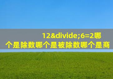 12÷6=2哪个是除数哪个是被除数哪个是商