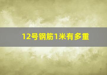 12号钢筋1米有多重