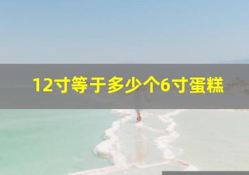 12寸等于多少个6寸蛋糕